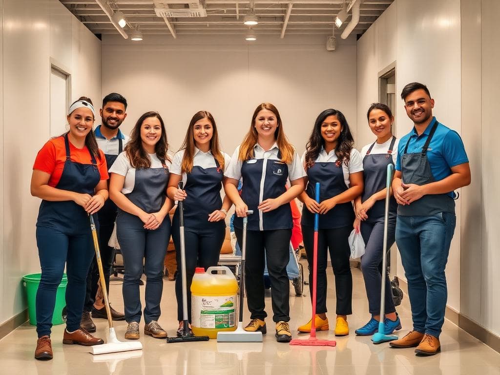 Professional cleaning team